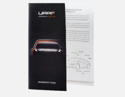 UPPF Brand Trifold Warranty Cards